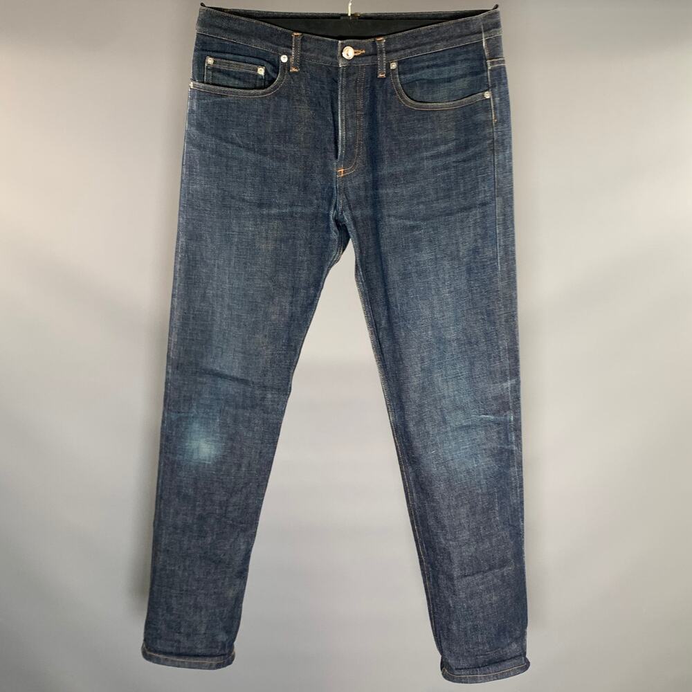 APC Size 31 Navy Cotton Straight Jeans
